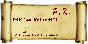 Páles Kristóf névjegykártya