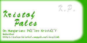 kristof pales business card